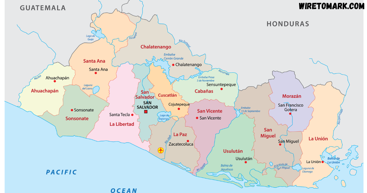 map of the el salvador