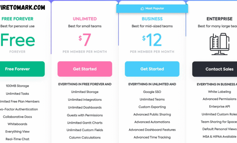 clickup pricing