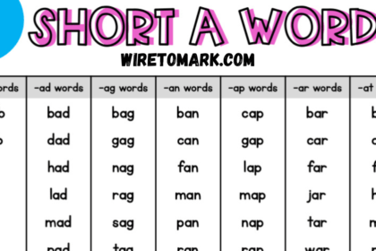 cvc words list