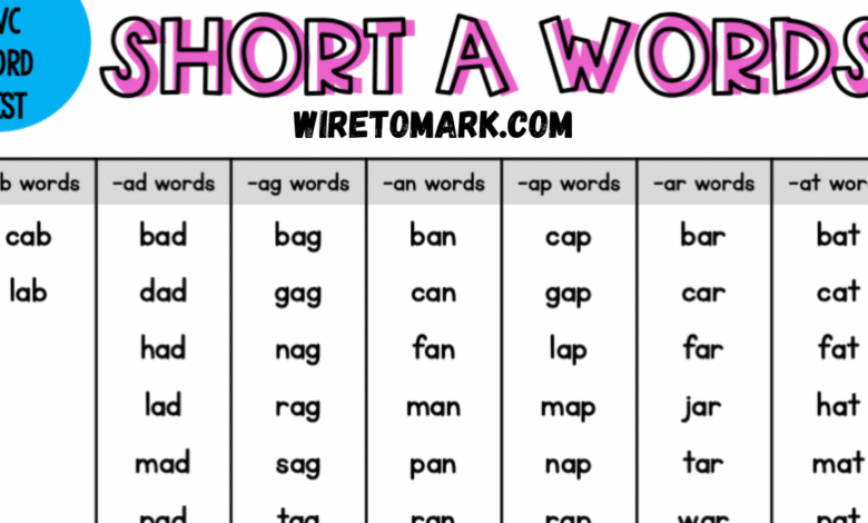 cvc words list