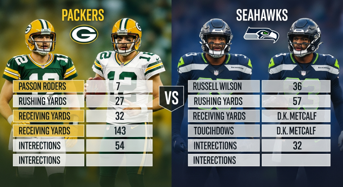 Green Bay Packers vs Seattle Seahawks Match Player Stats